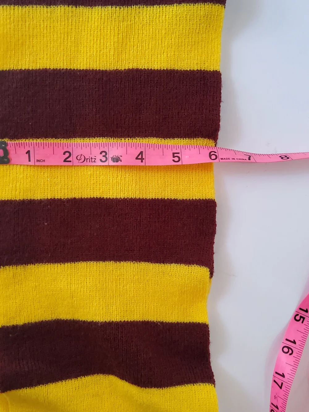 Gryffindor Stripe Knit Scarf in Yellow and Maroon-Cosplay